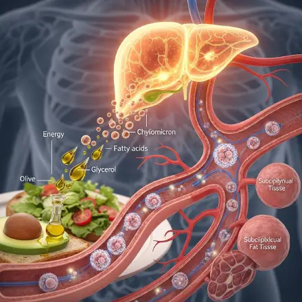 Anatomical illustration of the liver and pancreas alongside food items, highlighting their roles in digestion and metabolism.