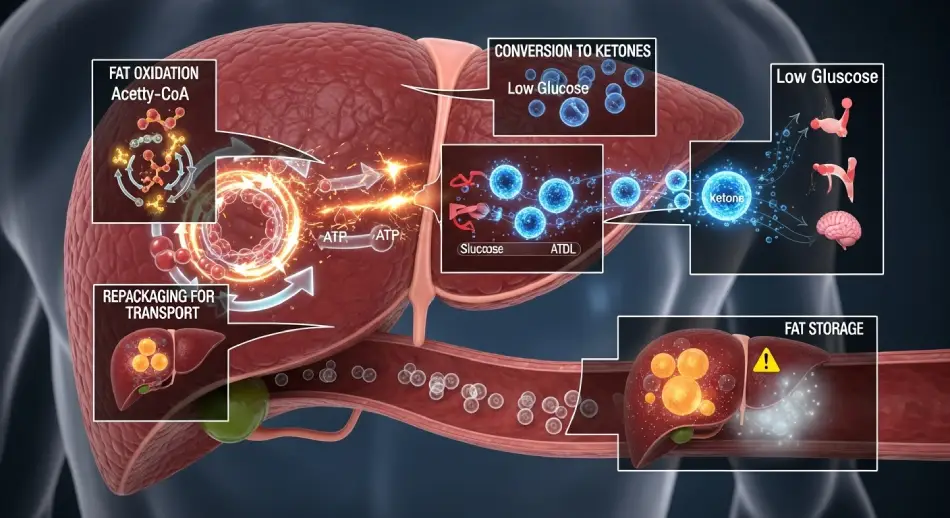 Infographic depicting various liver conditions, including liver disease and cancer, emphasizing their effects on the liver.