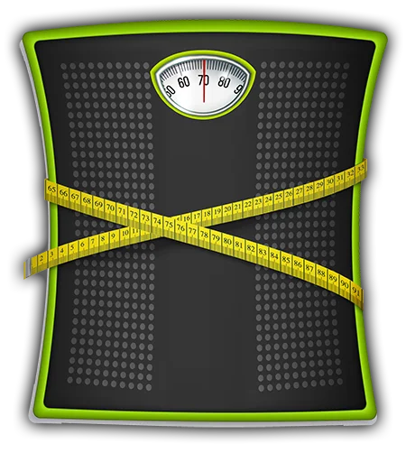 A bathroom scale with a measuring tape wrapped around it, suggesting weight management or loss concept.