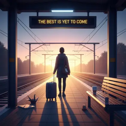 A serene landscape with a sunrise, symbolizing hope and the promise of better days ahead. The best is yet to come.
