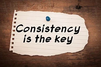 A graphic depicting 'Consistency is key,' symbolizing the essential nature of regular effort in the pursuit of dreams.