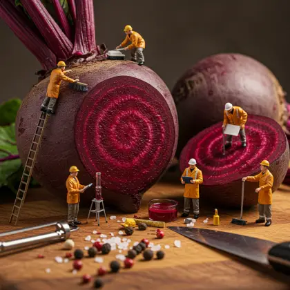 Tiny workers gather around a table with a cutting board, actively seeking information.