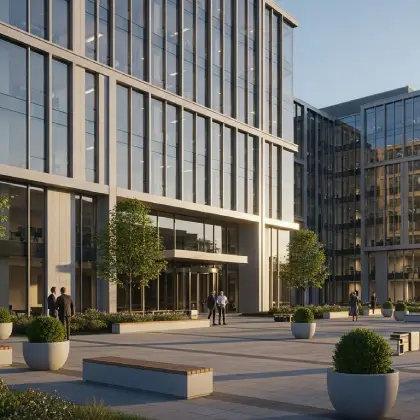 Contemporary office building, designed for a dynamic and collaborative workspace.